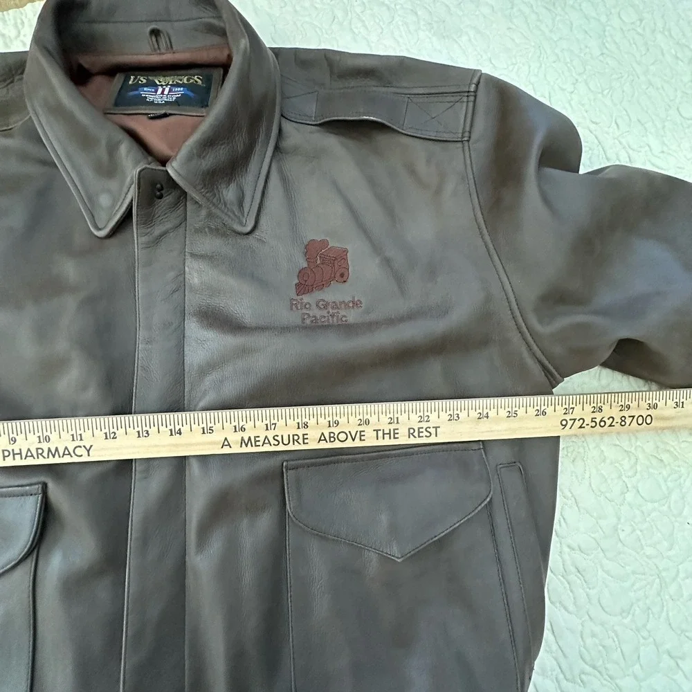 VTG US Wings Type A2 2000 Signature Series Leather Bomber Jacket XXL 52 Inch Men